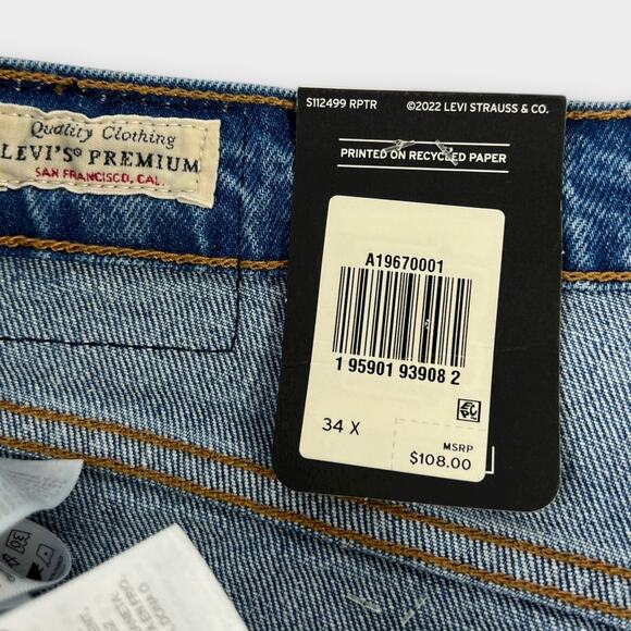 Levi's Premium Denim Ribcage Crop Bootcut Medium Wash Jazz Icon Size 34 NEW - Picture 9 of 12